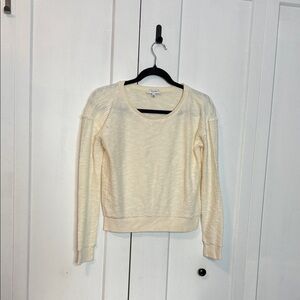 Aritzia Talula Ivory Cream White Knit Crew Knit Sweater Top - XXS